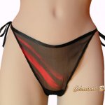 Svart och röd sidenchiffon string SAINT VALENTIN -erbjudande 10 % för 2 köpta