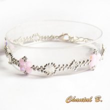 swarovski armband swarovski pärlor rosa AB boheme kristall och silver romantiskt bröllop