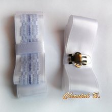 klipp bröllop skor kväll ceremoni vit satin och spets båge lila anpassningsbara tillbehör