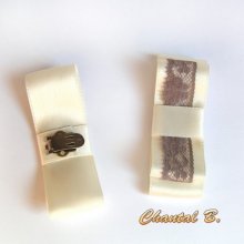klipp bröllop skor satin båge elfenben brud och spets taupe