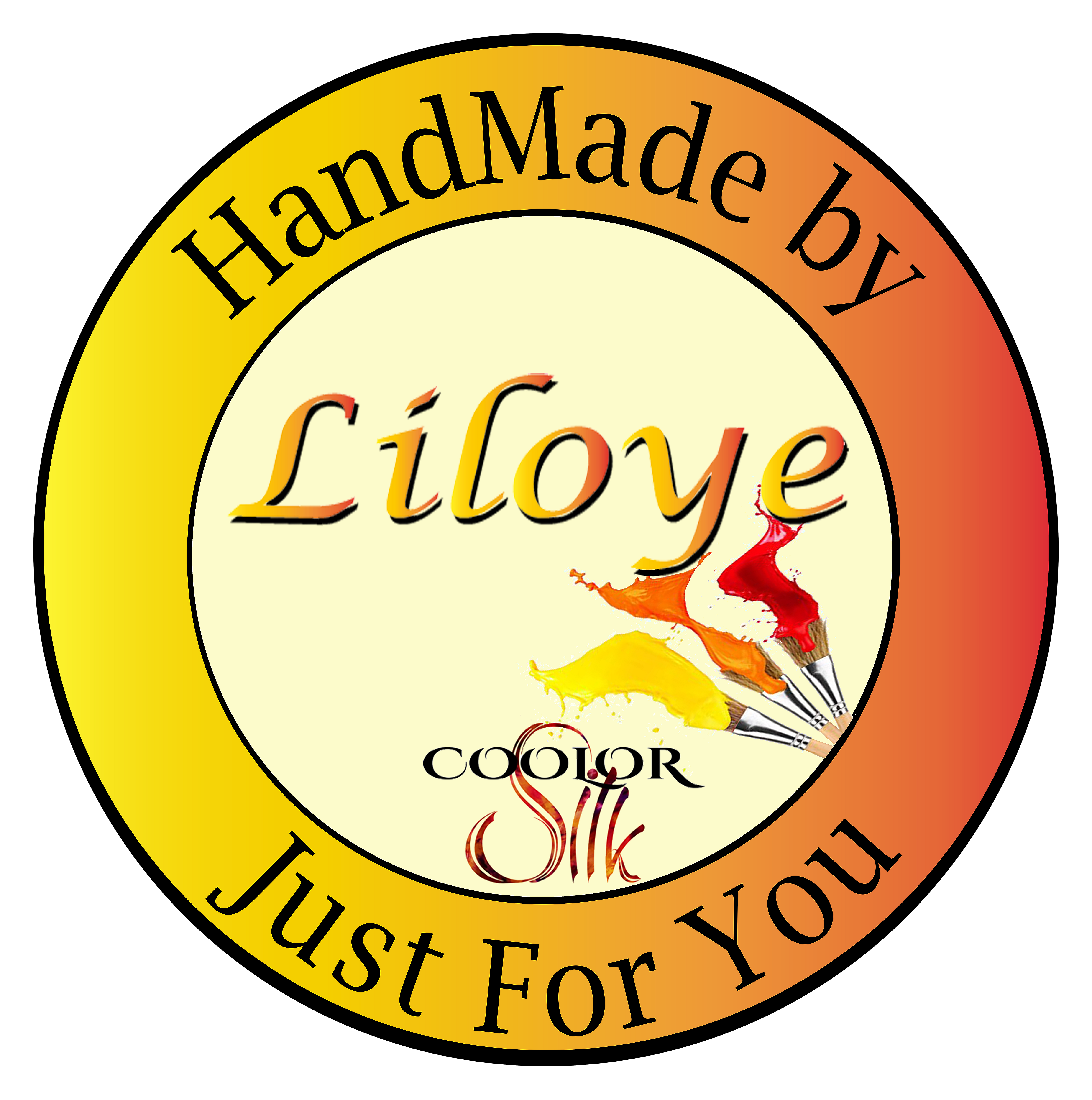 Logo artisanal Liloye pour éventail peint à la main.