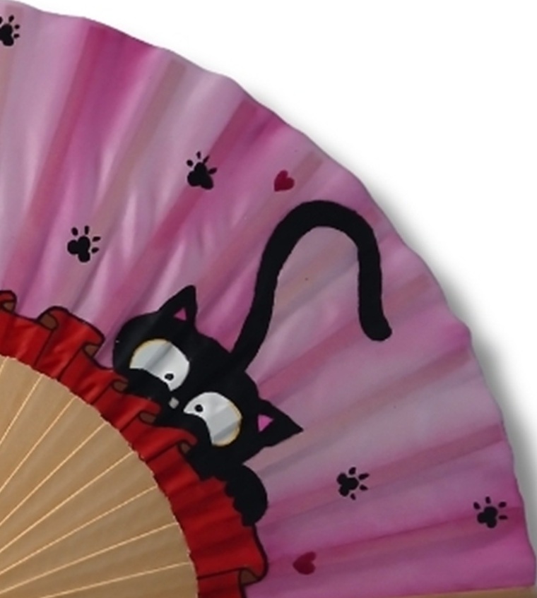 Eventail en soie haut de gamme bois sycomore