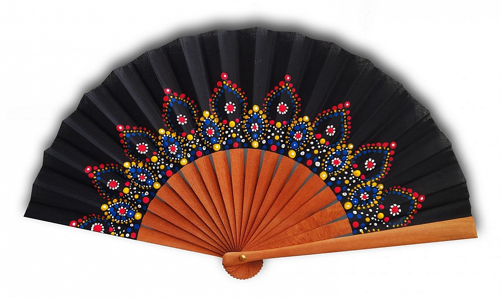 Unisex handm&aring;lad bomullsfl&auml;kt. "Mandala" 19cm