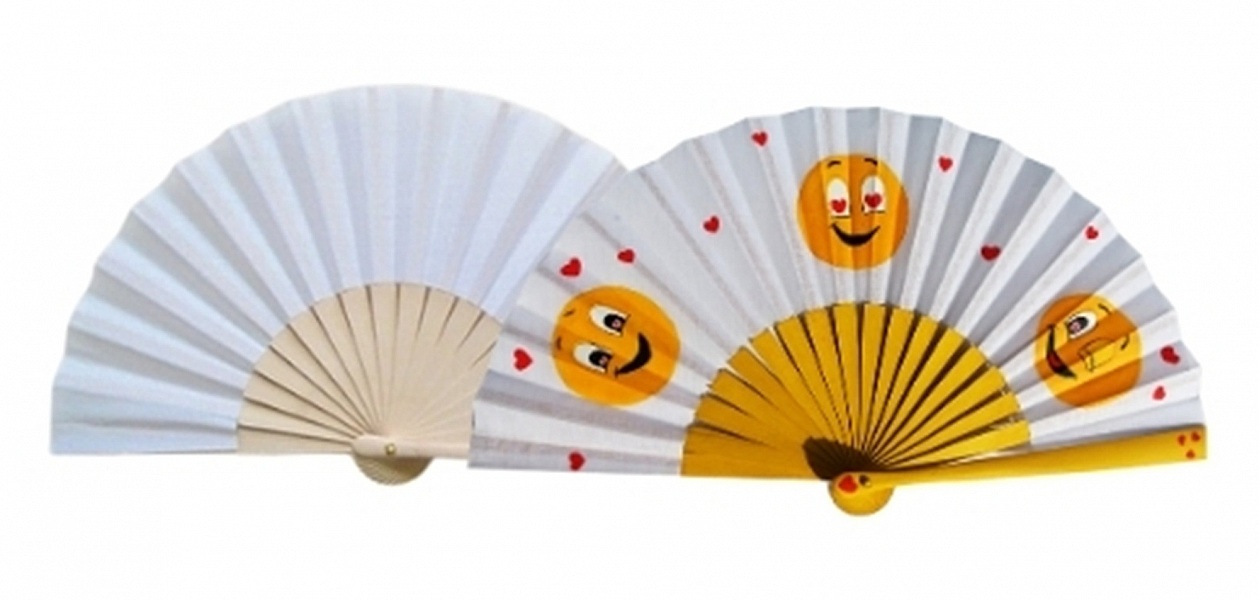Mini éventails en coton blanc à customiser, fabrication espagnole.