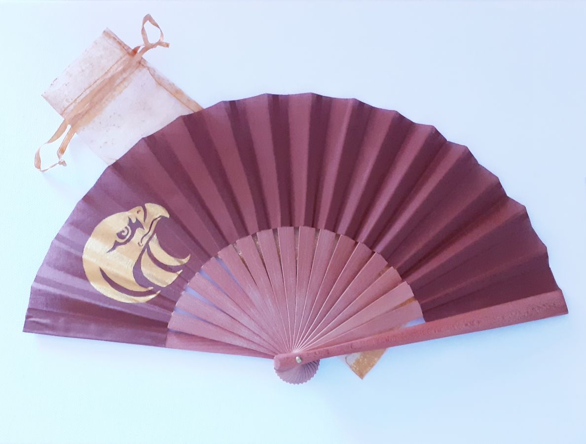 Unisex handmålad bomullsfläkt. "Emirates" 19cm