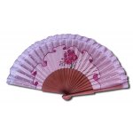 En fantastisk handritad och handmålad fläkt, anpassad med 'L'orchidée'-spets.
