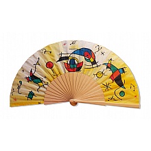 Eventail en soie haut de gamme bois sycomore