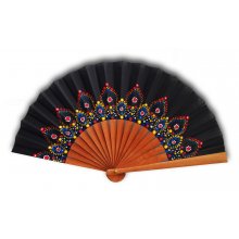 Unisex handmålad bomullsfläkt. "Mandala" 19cm