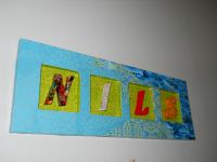 Décor prénom lettres bois Funny