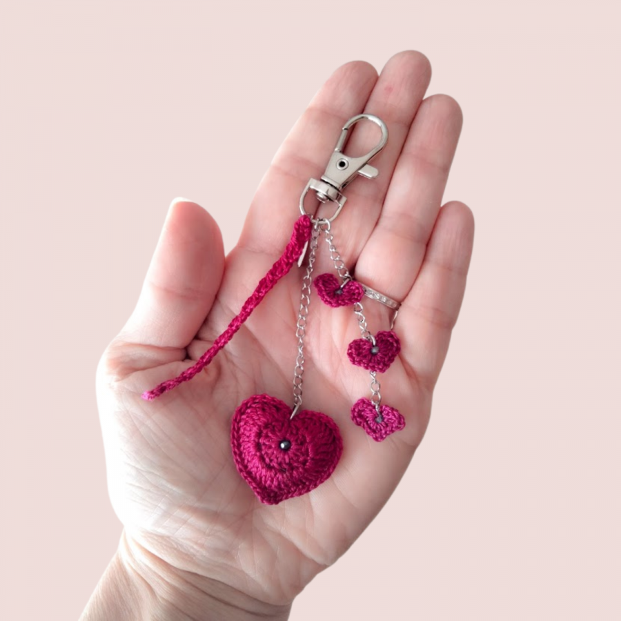 Heart" väska juvel Fuchsia