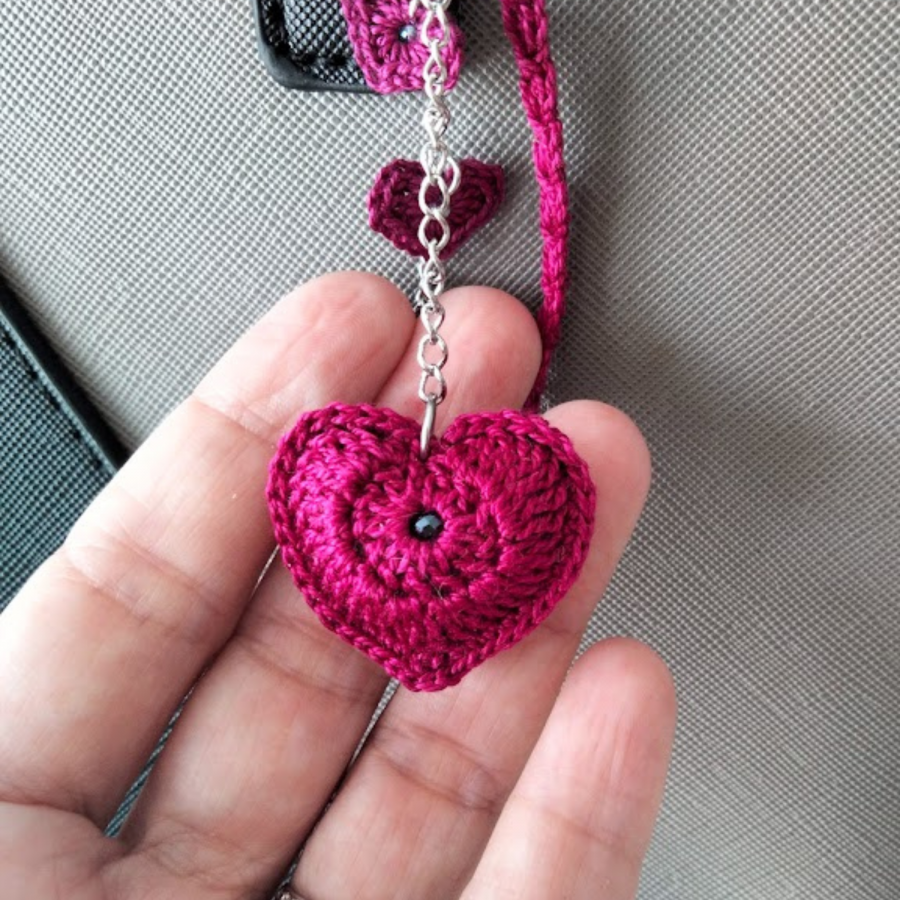 Heart" väska juvel Fuchsia