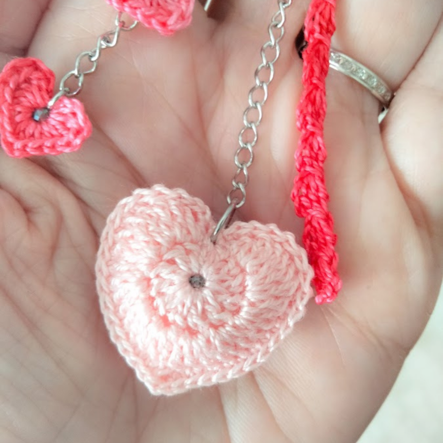 Hjärtat" väska smycke Rosa