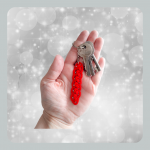 Röd nyckelring Lanyard