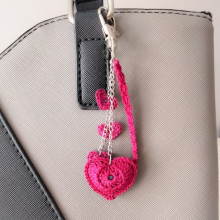 Heart' väska juvel Fuchsia
