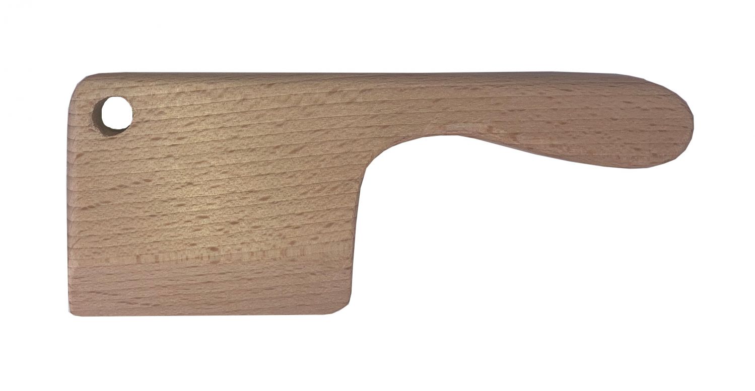 Kniv och skärbräda i bokträ för barn