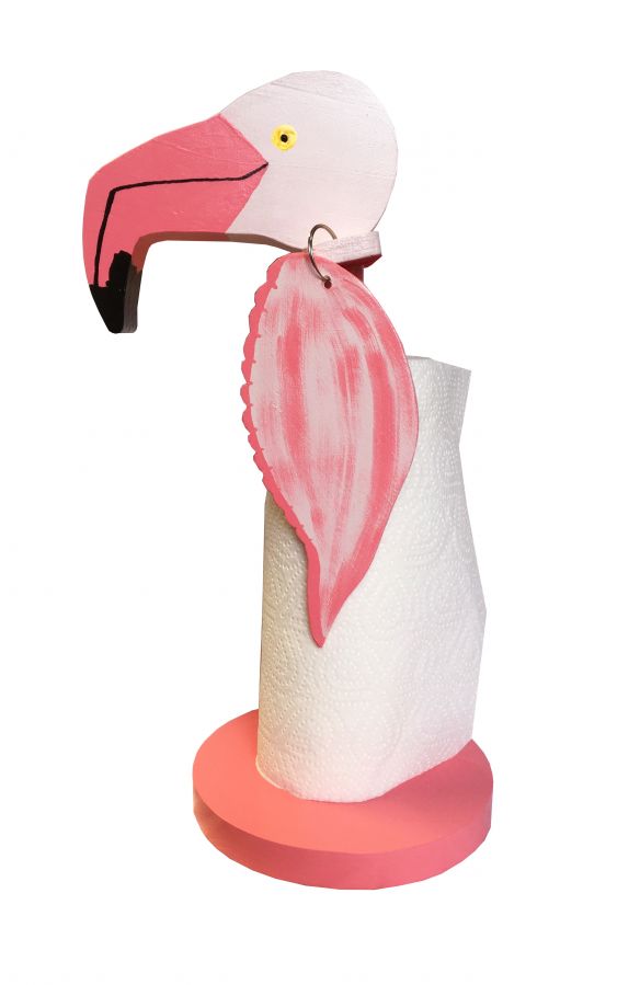 "Den rosa flamingo pappershanddukshållaren 