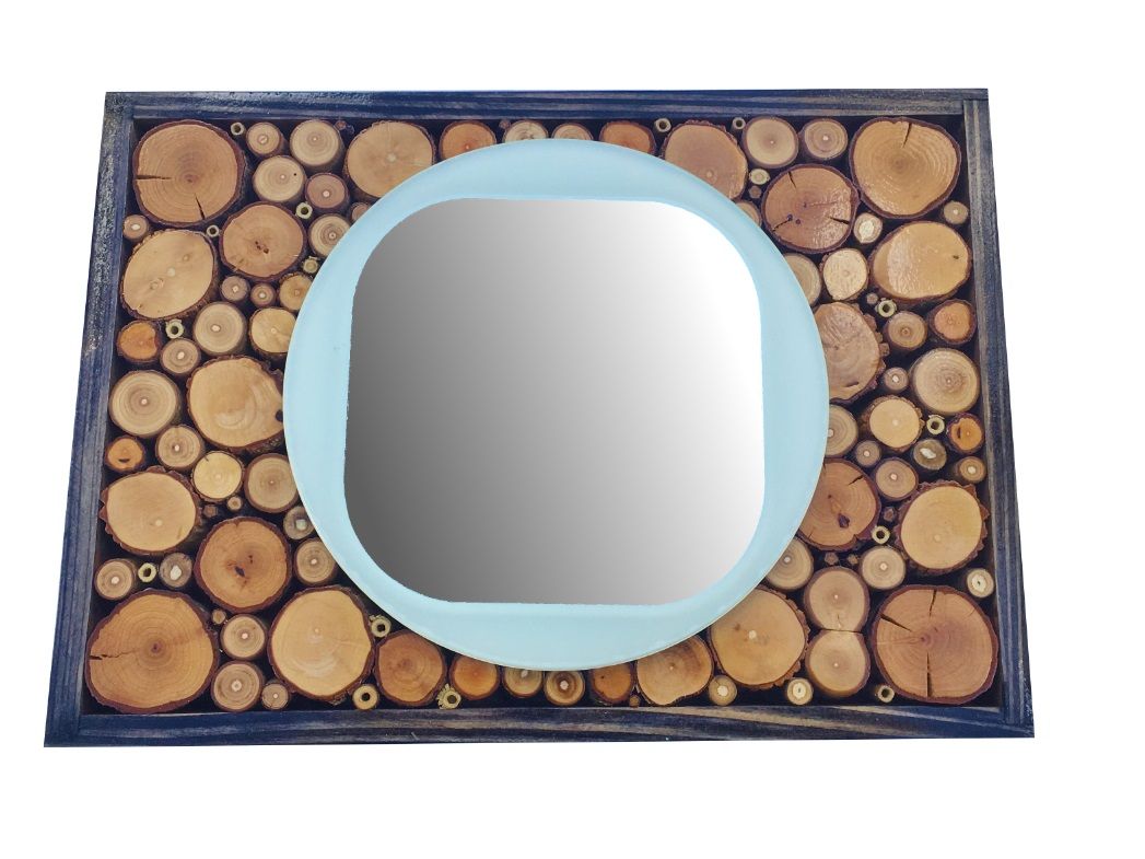 Rektangulär spegel i ebenholts trä 31 x 22