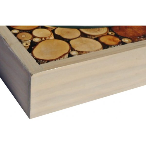 Rektangulär spegel 39 x 20 cm grå