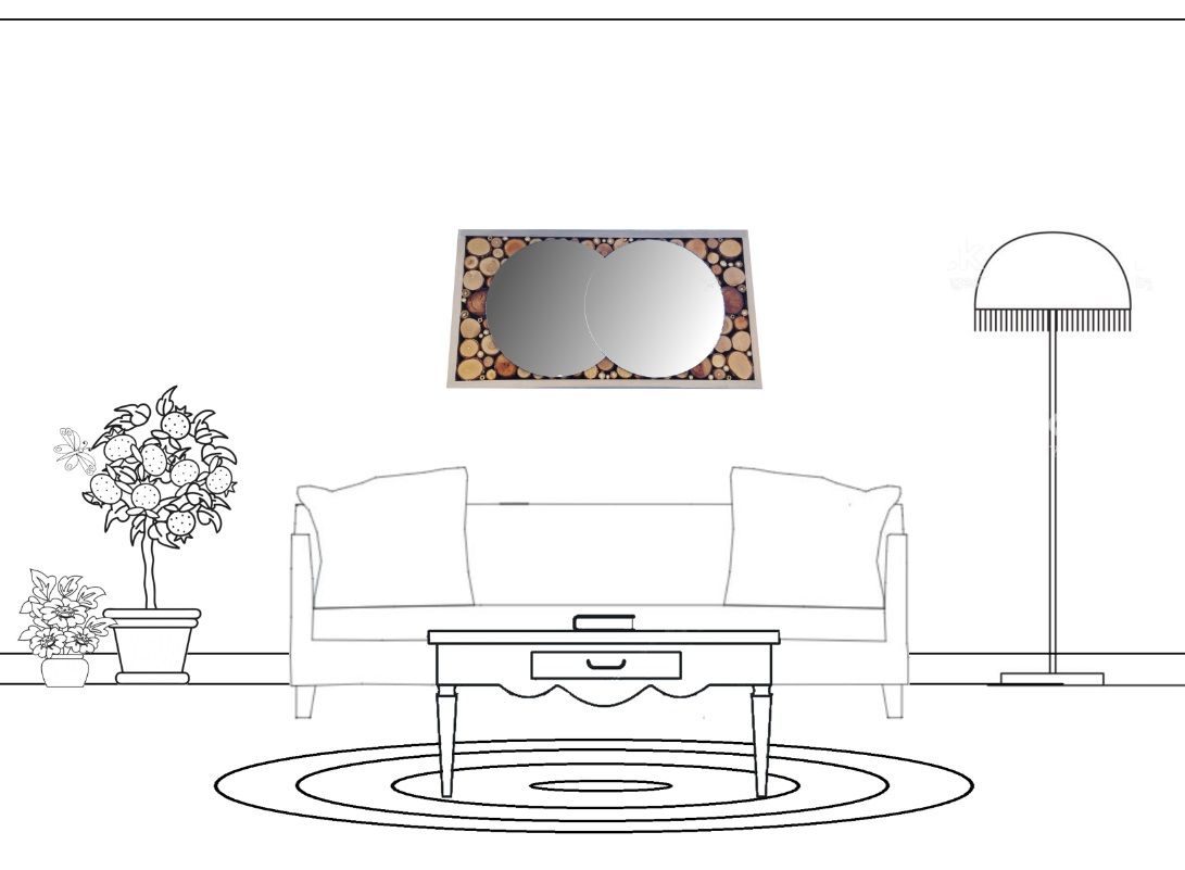 Rektangulär spegel 39 x 20 cm grå