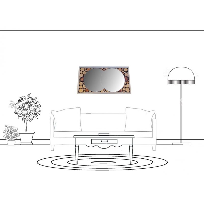Rektangulär spegel 39 x 20 cm grå