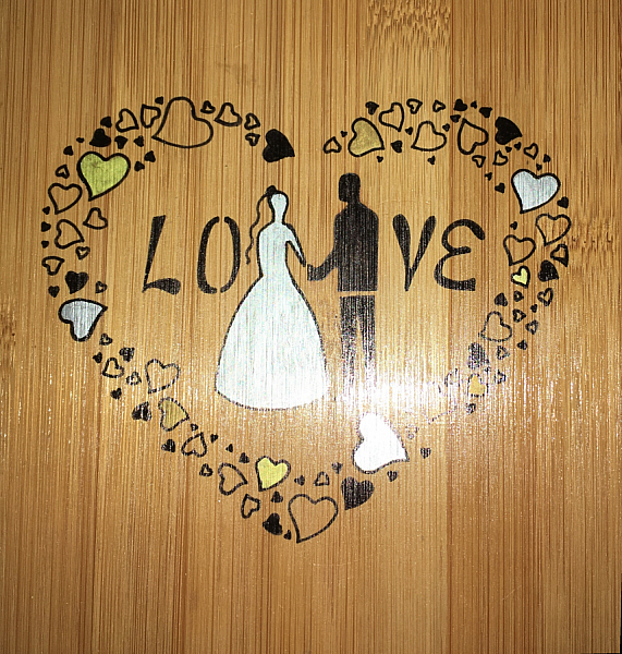 Skylt "Mari&eacute;s" (gifta) 15x15 cm