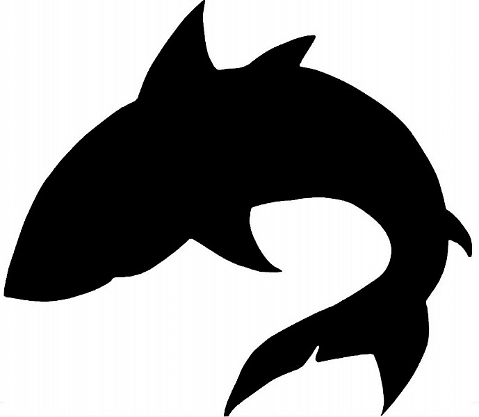 Tr&auml;skylt f&ouml;r v&auml;gg eller d&ouml;rr modell : Shark 34x34 Cm svart