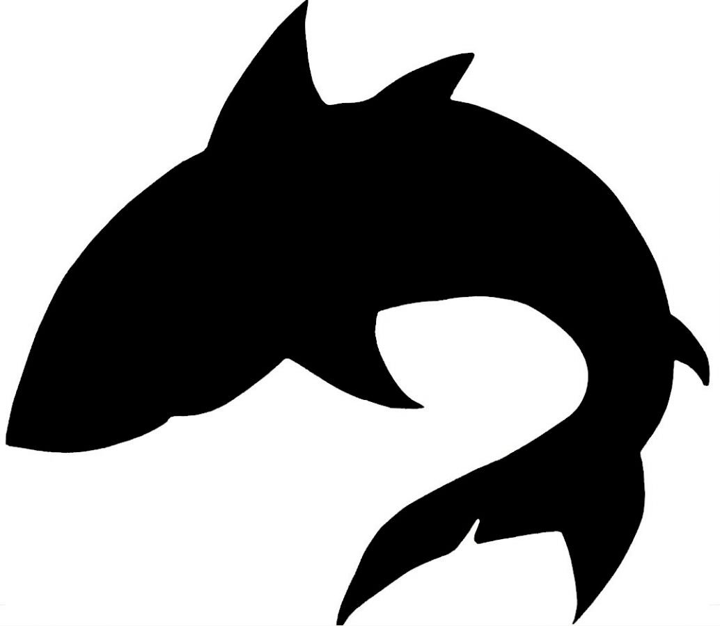 Träskylt för vägg eller dörr modell : Shark 34x34 Cm svart