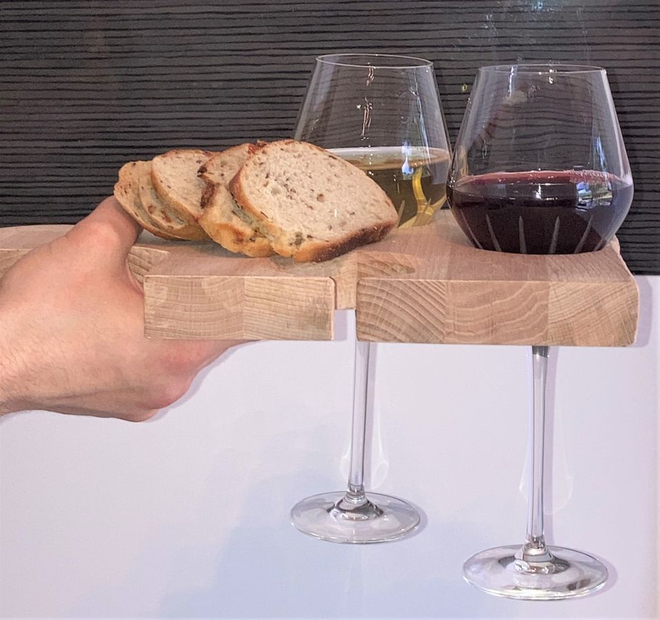 Naturlig bok trä skärbräda Fsc modell Puzzle Piece 3 glas Slot