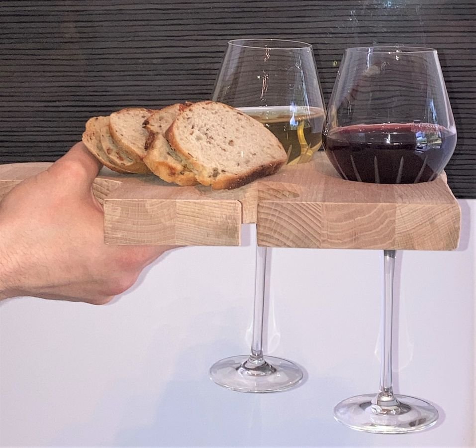Naturlig bok trä skärbräda Fsc modell Puzzle Piece 3 glas Slot