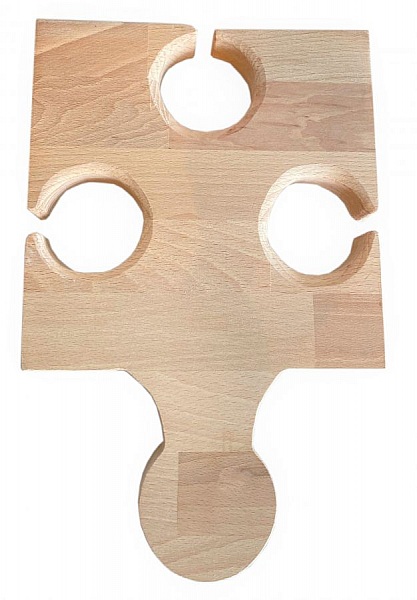 Naturlig bok tr&auml; sk&auml;rbr&auml;da Fsc modell Puzzle Piece 3 glas Slot