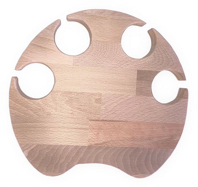 FSC-hackbr&auml;da av naturligt boktr&auml; med kattfot modell f&ouml;r 4 glas med stj&auml;lk