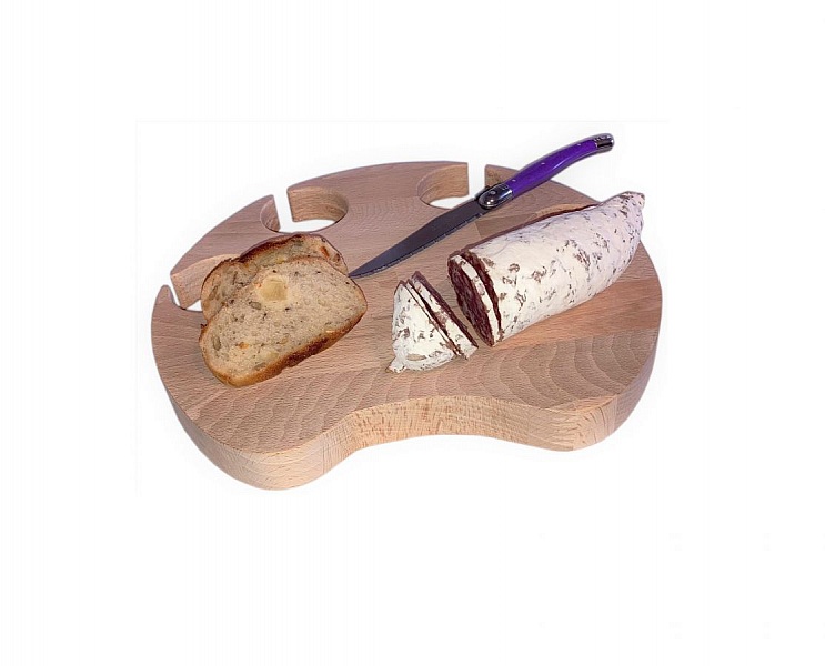 FSC-hackbr&auml;da av naturligt boktr&auml; med kattfot modell f&ouml;r 4 glas med stj&auml;lk