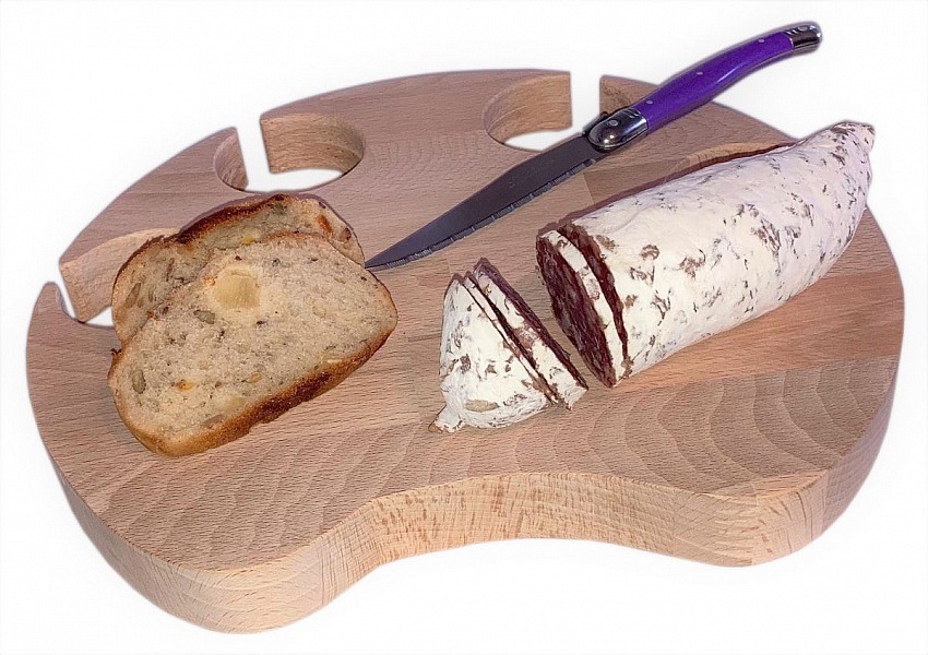 FSC-hackbr&auml;da av naturligt boktr&auml; med kattfot modell f&ouml;r 4 glas med stj&auml;lk