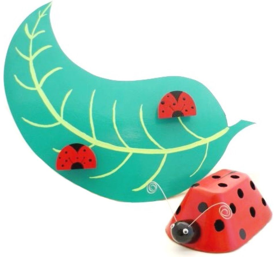 Klädhängare och pennkopp Ladybird och blad
