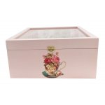 Trälåda och dess glaslock. Modell : rose tea