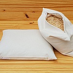 Oreiller végétal bio naturel artisanal en épeautre et lavande, ergonomique en 4 tailles