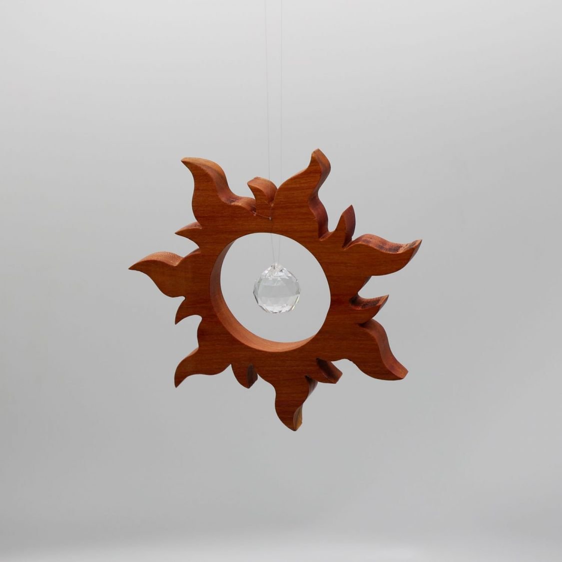 Noble Wooden Suncatcher att hänga med kristall sfär