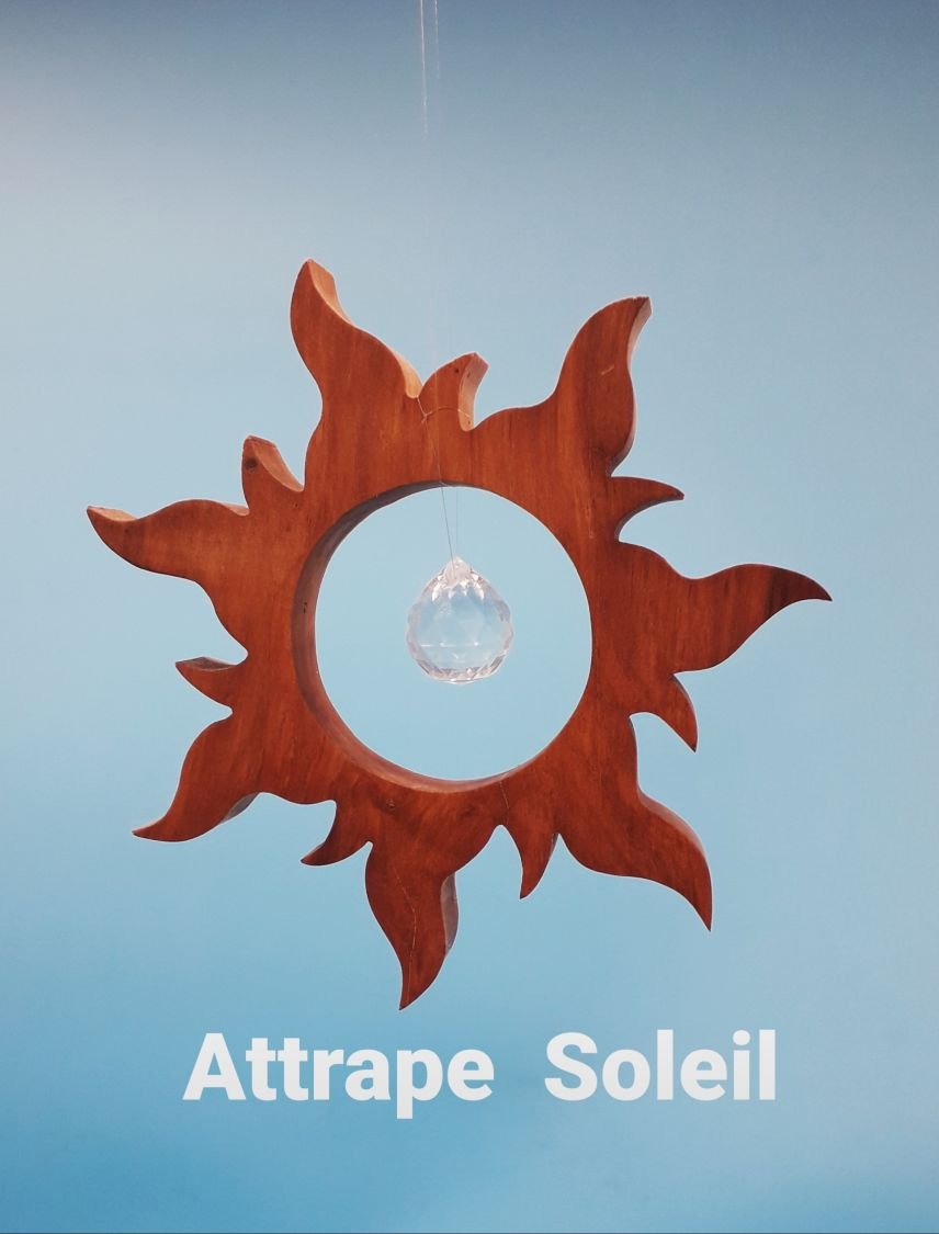 Noble Wooden Suncatcher att hänga med kristall sfär
