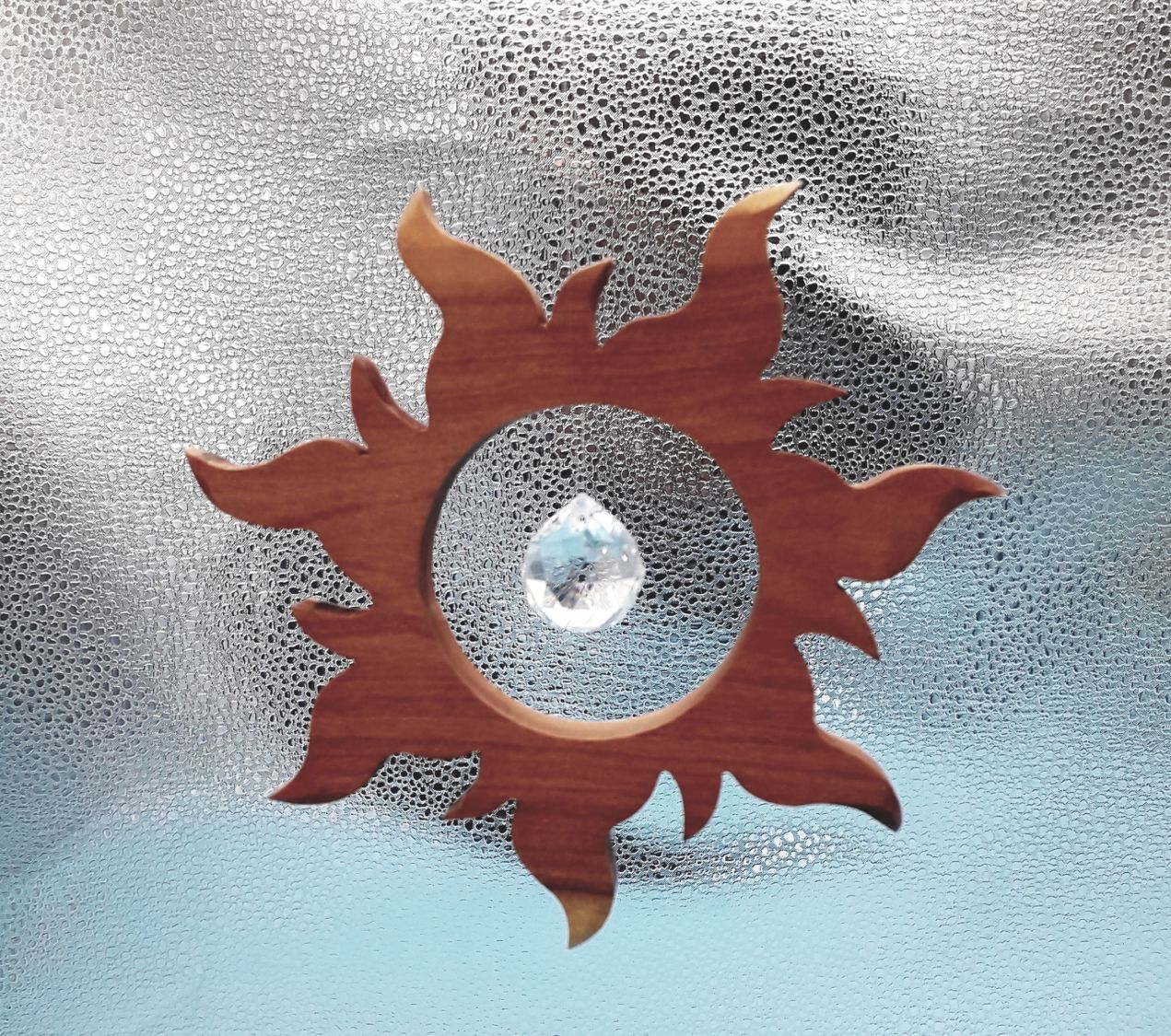 Noble Wooden Suncatcher att hänga med kristall sfär