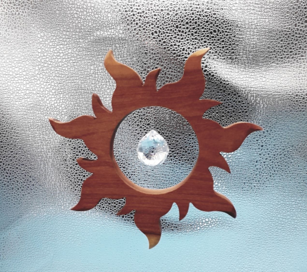 Noble Wooden Suncatcher att hänga med kristall sfär