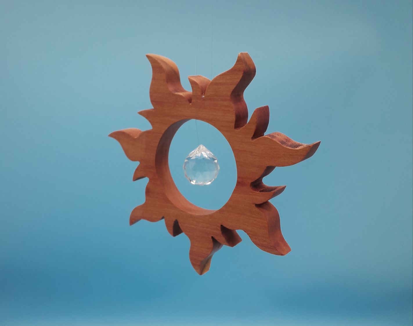 Noble Wooden Suncatcher att hänga med kristall sfär