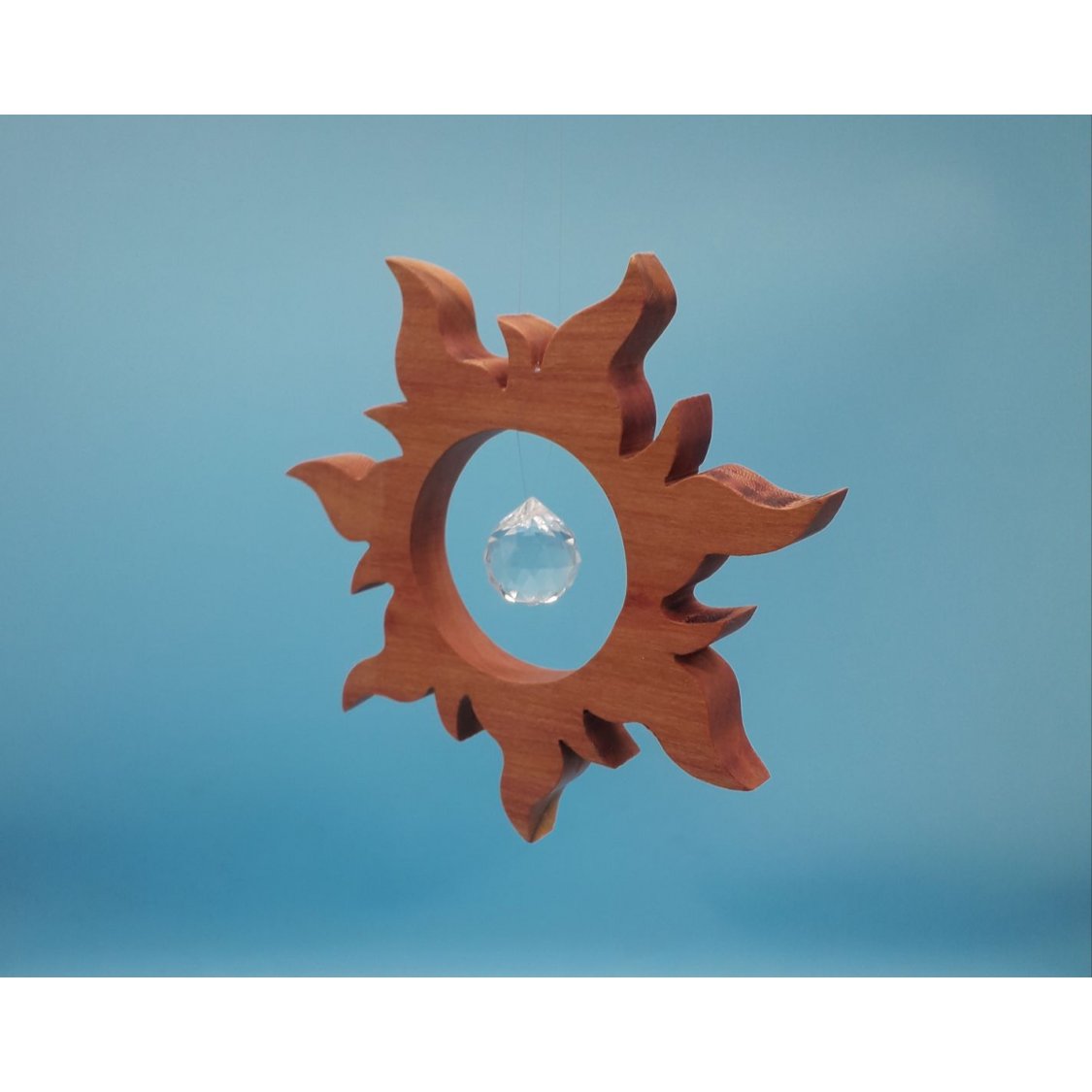 Noble Wooden Suncatcher att hänga med kristall sfär