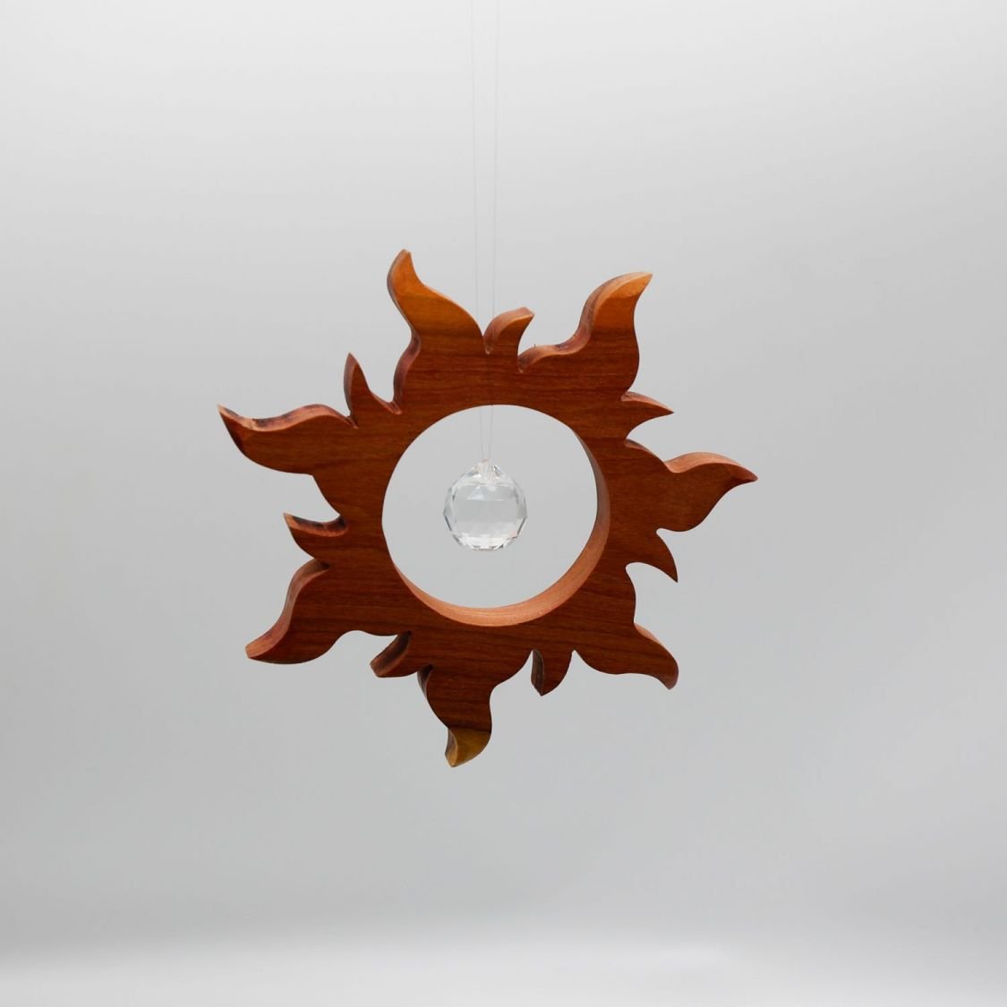 Noble Wooden Suncatcher att hänga med kristall sfär