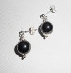 10mm hematit örhängen på 925 sterling silver