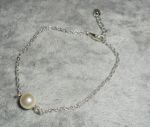 925 silver armband med ecru odlad pärla