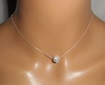 925 silverhalsband med Swarovski-kristallpärlor på en fin kedja