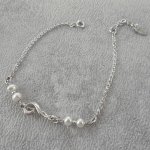 Pärlhalsband med musiknoter i silver 925