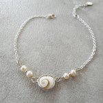 Armband med odlade pärlor och St Lucia-ögonhjärta i silver 925