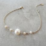 Armband med odlade pärlor på kedja i 925 silver