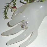 Lila ametist och 925 silver blomma och sten ring